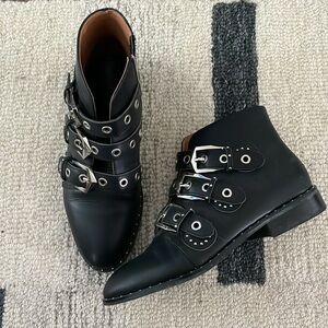 Black Buckled Booties